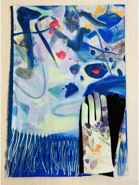 Oil Painting Design Glove + Scarf (SF1654 + GL1654)